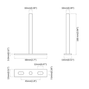 Staffe Mensole Galleggianti 12pz Ø10x100 mm Acciaio al Carbonio 4012401