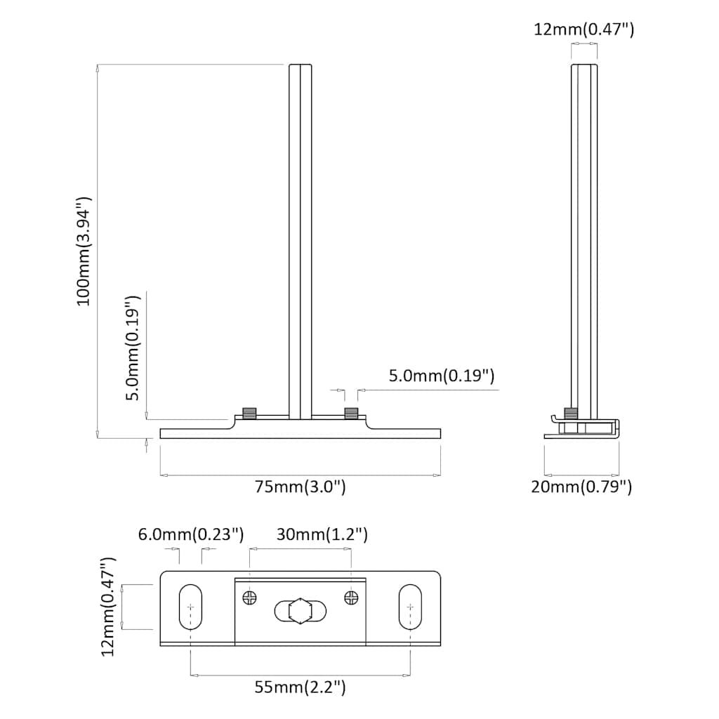 vidaXL Staffe Mensole Galleggianti 12pz Ø12x100 mm Acciaio al Carbonio