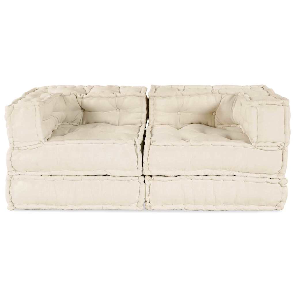 vidaXL Cuscino 2 pcs Crema 70 x 70 x 54 cm Poliestere