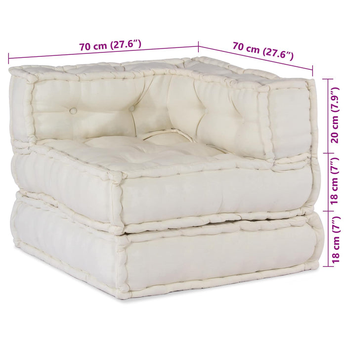 Divano modulare 2 pcs Crema 140 x 70 x 56 cm Tessuto 3315061