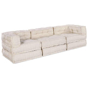 vidaXL Cuscino 3 pcs Crema 70 x 70 x 54 cm Poliestere