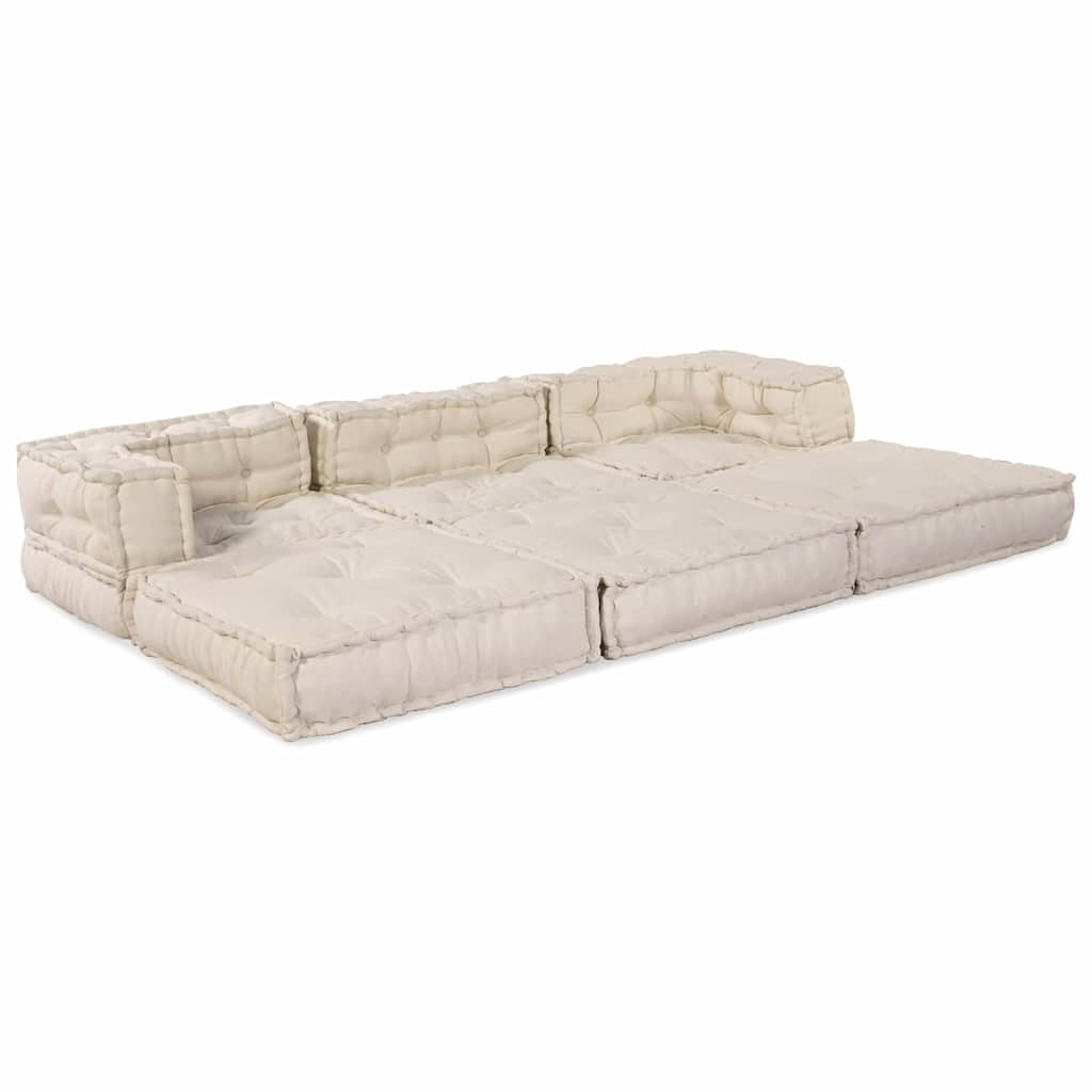 vidaXL Cuscino 3 pcs Crema 70 x 70 x 54 cm Poliestere