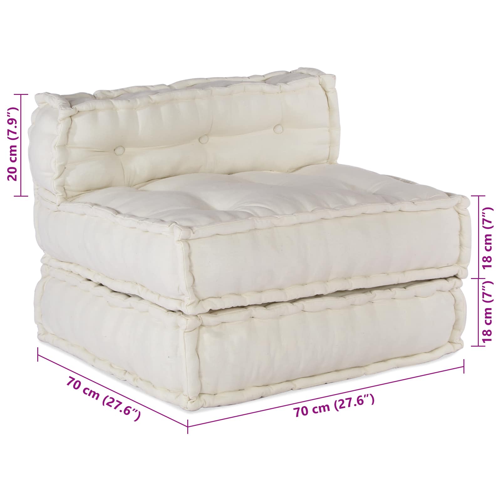 Divano modulare 4 pcs Crema Tessuto 3315063