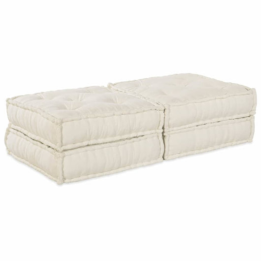 vidaXL Cuscino 2 pcs Crema 70 x 70 x 36 cm Poliestere