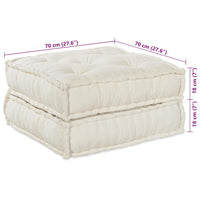 vidaXL Cuscino 2 pcs Crema 70 x 70 x 36 cm Poliestere