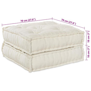 vidaXL Cuscino 2 pcs Crema 70 x 70 x 36 cm Poliestere