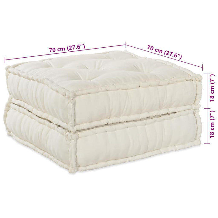 vidaXL Cuscino 2 pcs Crema 70 x 70 x 36 cm Poliestere