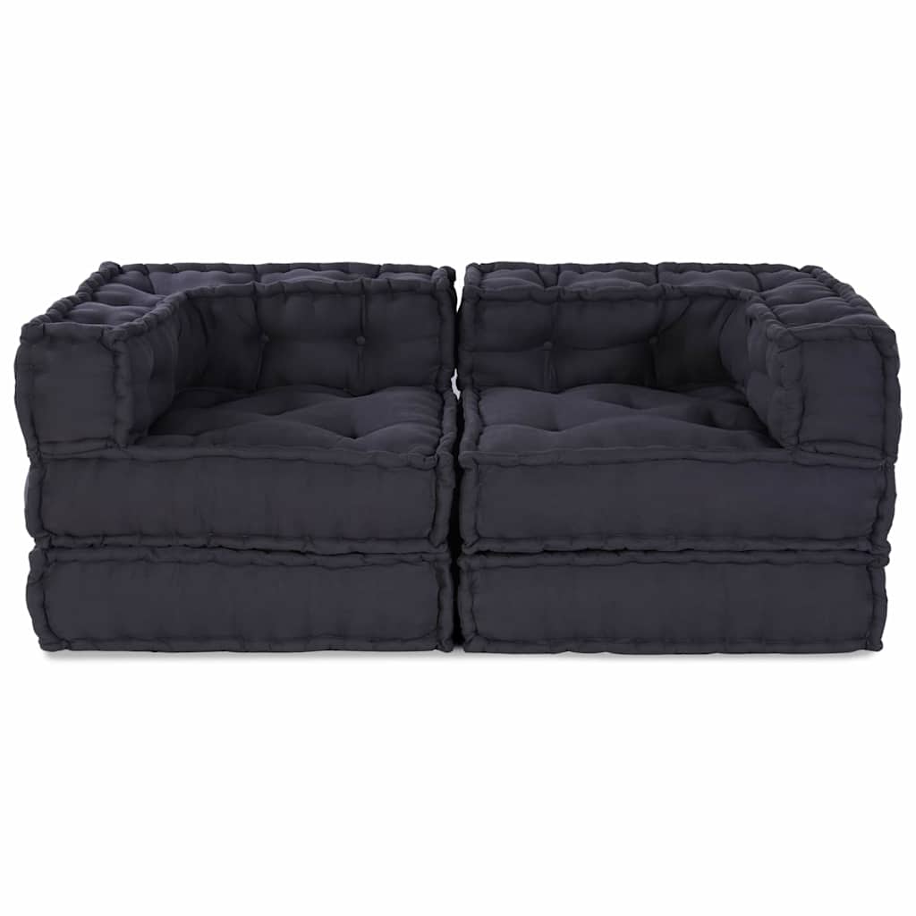vidaXL Cuscino 2 pcs Antracite 70 x 70 x 54 cm Poliestere