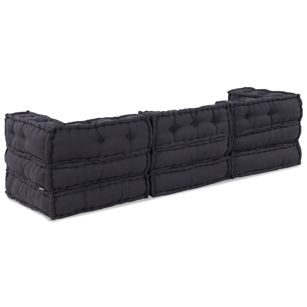 vidaXL Cuscino 3 pcs Antracite 70 x 70 x 54 cm Poliestere