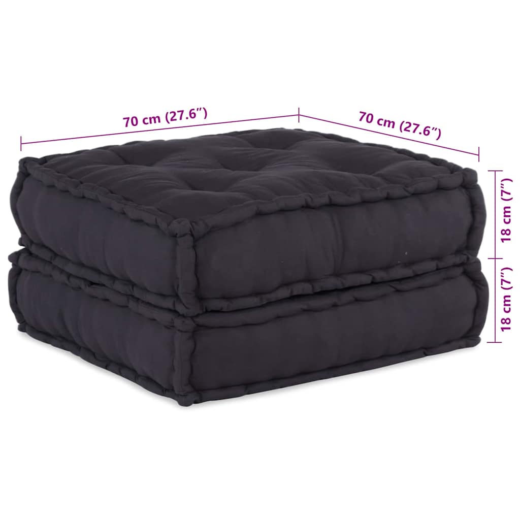 vidaXL Cuscino 2 pcs Antracite 70 x 70 x 36 cm Poliestere