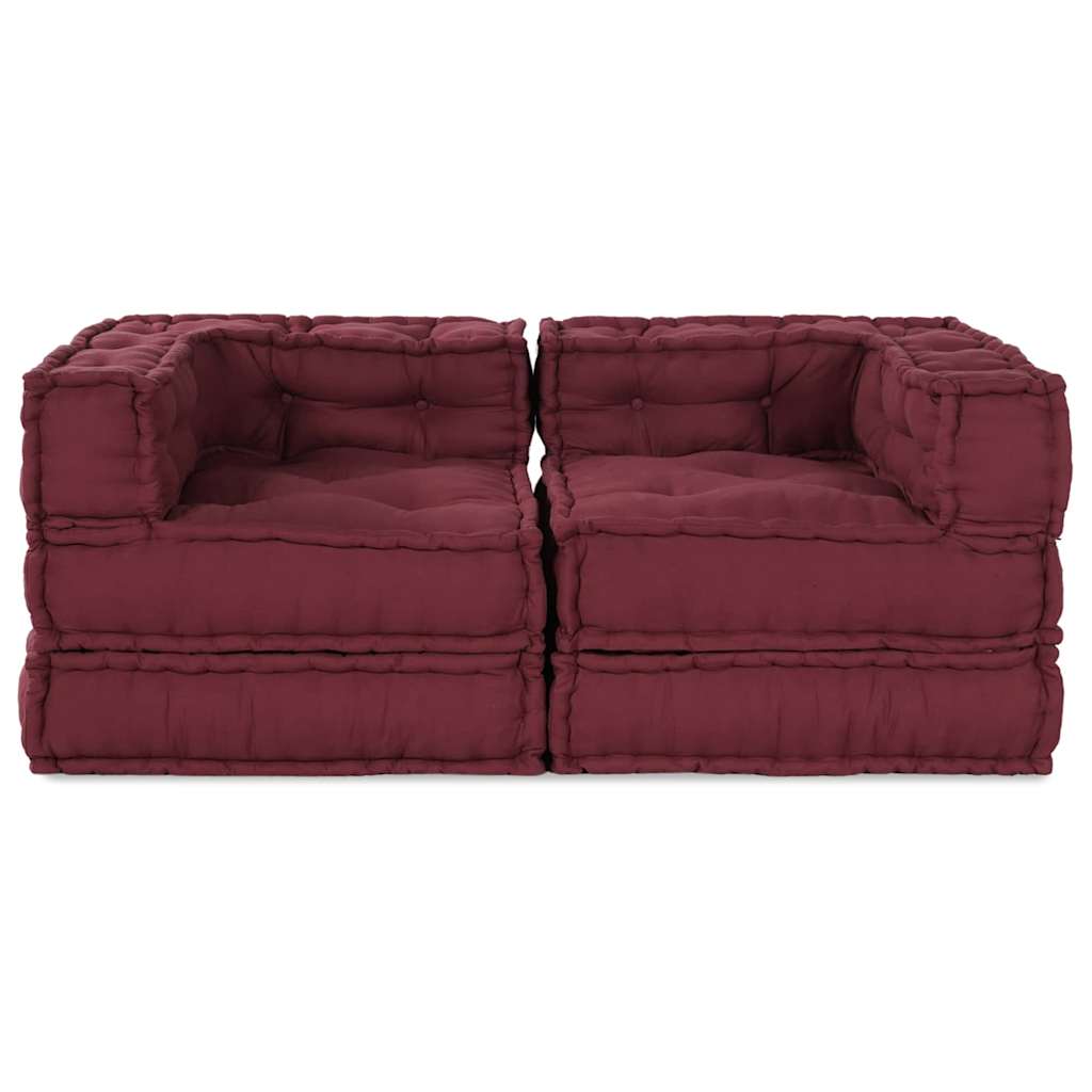vidaXL Cuscino 2 pcs Rosso 70 x 70 x 54 cm Poliestere