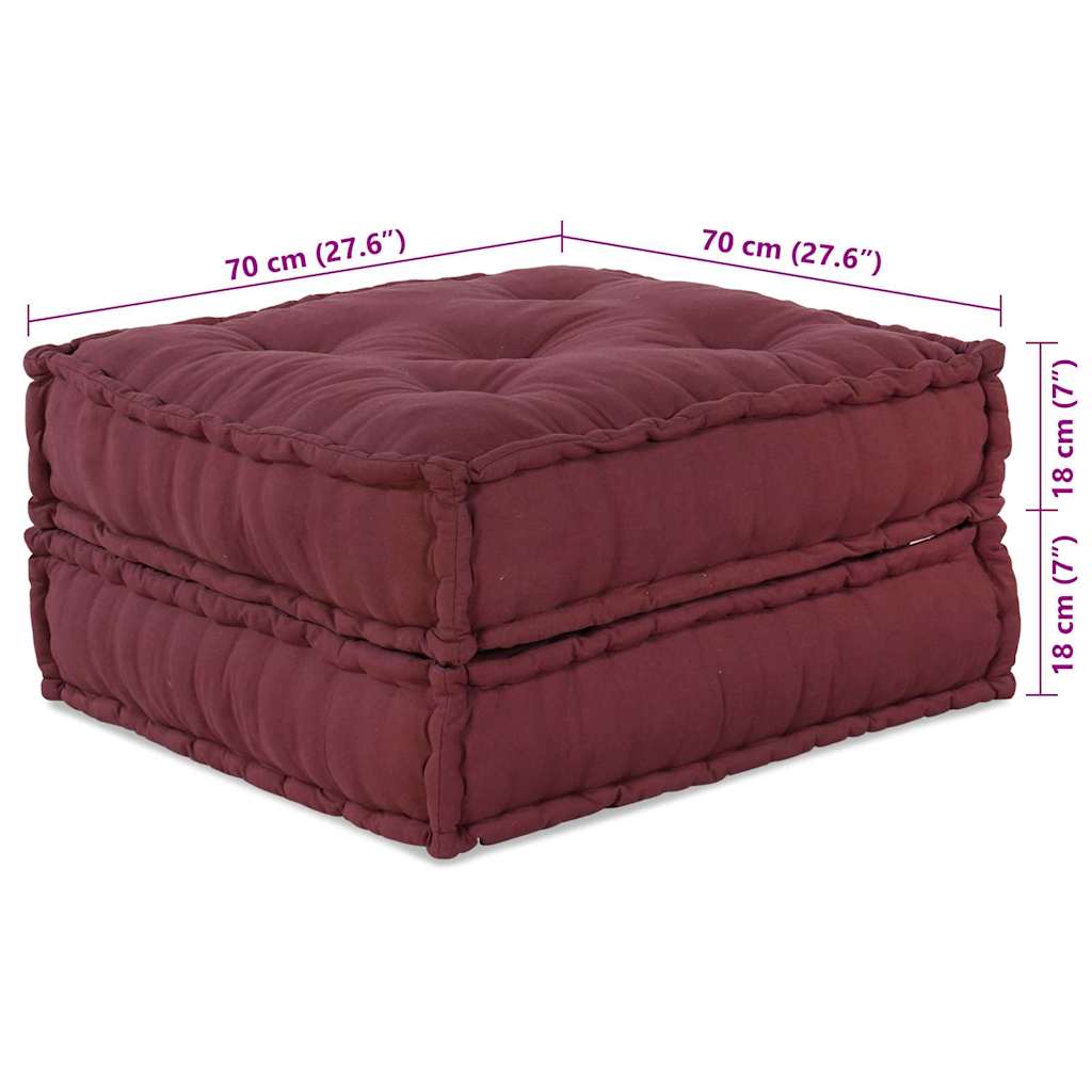 vidaXL Cuscino 2 pcs Rosso 70 x 70 x 36 cm Poliestere