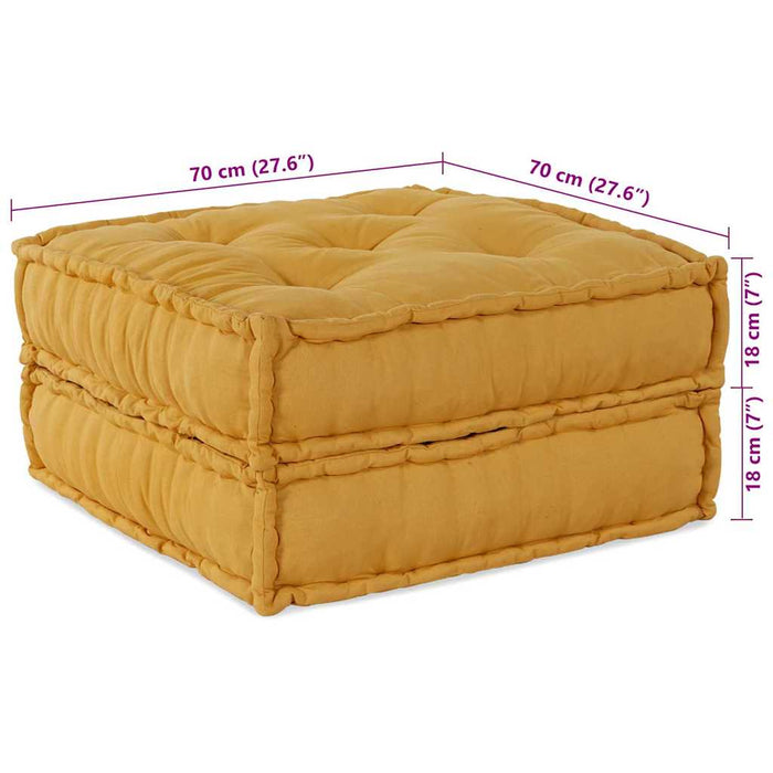 vidaXL Cuscino 2 pcs Giallo 70 x 70 x 36 cm Poliestere