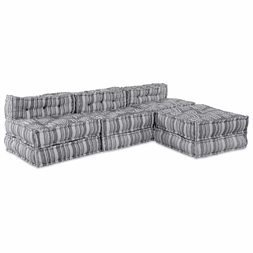 Divano modulare 4 pcs Grigio chiaro 70 x 70 x 56 cm Tessuto 3315099