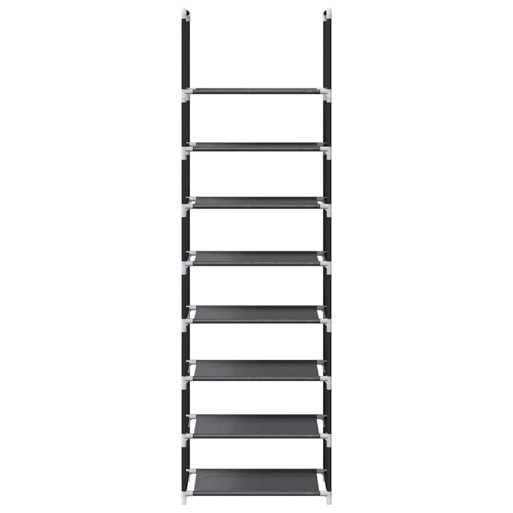 Scarpiera 8 Ripiani Nera 44x28x145 cm in Tessuto Non Tessuto