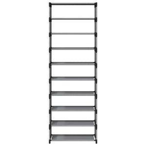 Scarpiera 10 Ripiani Grigia 54x28x158 cm in Tessuto Non Tessuto