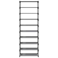 Scarpiera 10 Ripiani Grigia 54x28x158 cm in Tessuto Non Tessuto 4100624