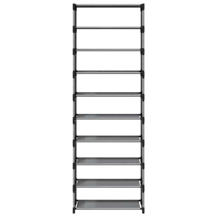 Scarpiera 10 Ripiani Grigia 54x28x158 cm in Tessuto Non Tessuto 4100624