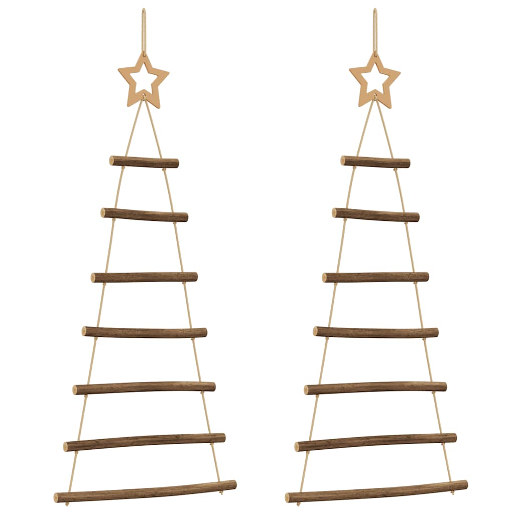 vidaXL Alberi di Natale Sospesi con Stelle 2 pz 42x90 cm Ramo Naturale