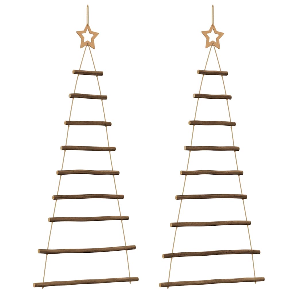 Alberi di Natale sospesi con stelle in alto 2 pz 55x120 cm Ramo naturale 4101010