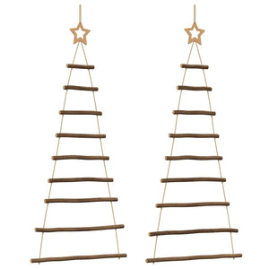 Alberi di Natale sospesi con stelle in alto 2 pz 55x120 cm Ramo naturale 4101010