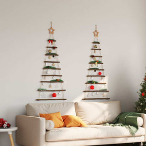 Alberi di Natale sospesi con stelle in alto 2 pz 55x120 cm Ramo naturale 4101010