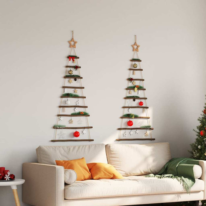 Alberi di Natale sospesi con stelle in alto 2 pz 55x120 cm Ramo naturale 4101010