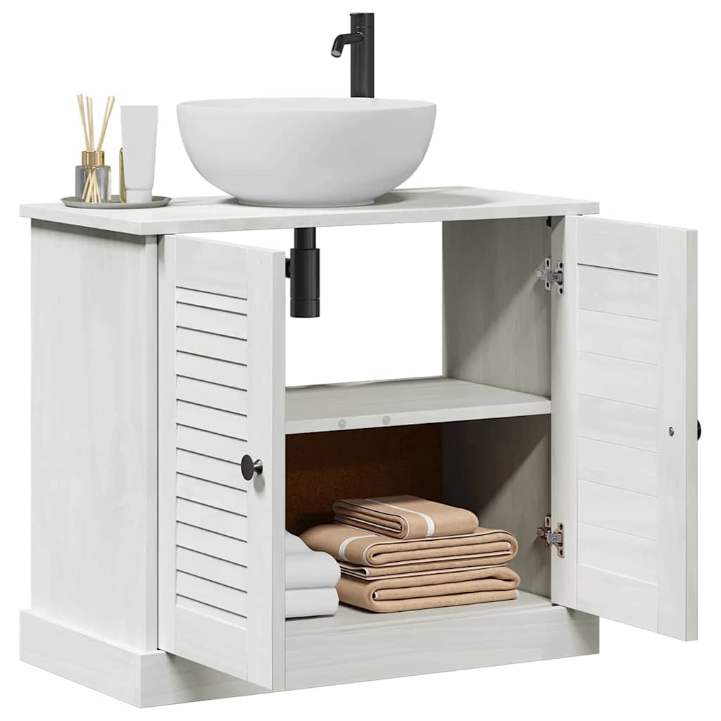 Mobile lavabo  'VIGO'con porte, 67.5 x 34 x 59 cm, fatto di legno di pino massello. 4019102