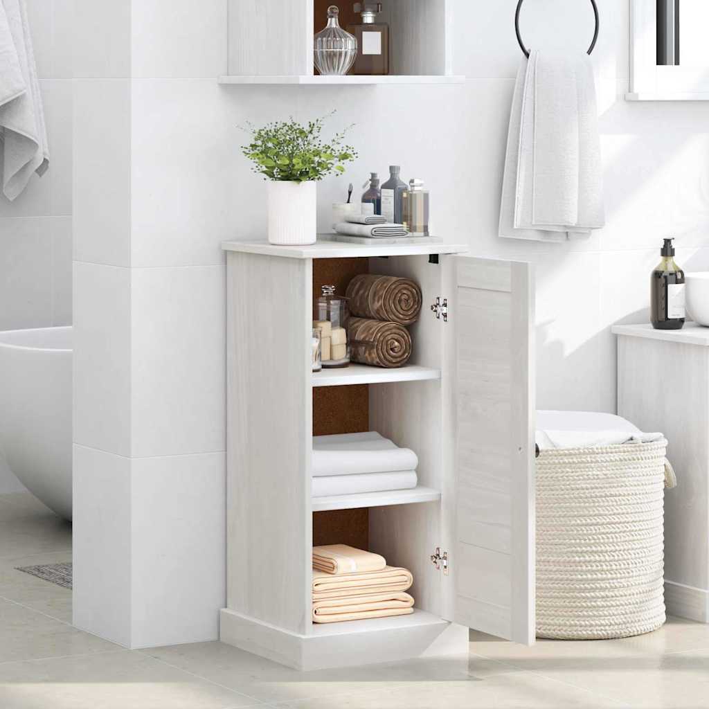 vidaXL Mobile da Bagno con porta VIGO bianco anticato 37 x 34 x 80 cm