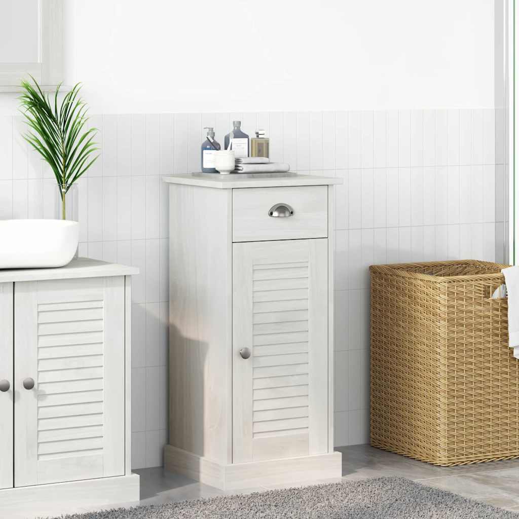 Mobile da Bagno "VIGO" con Cassetto 37x34x80 cm in Legno Massello di Pino 4019106