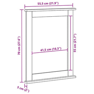 Specchio VIGO Bianco 55.5 x 5 x 70 cm Legno di pino massello 4019126