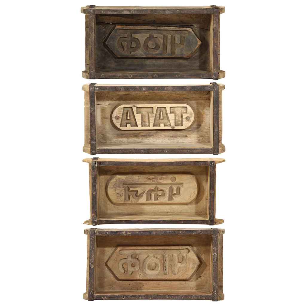 Vassoio con archiviazione 4 pcs Marrone 30 x 15 x 9 cm 4019609