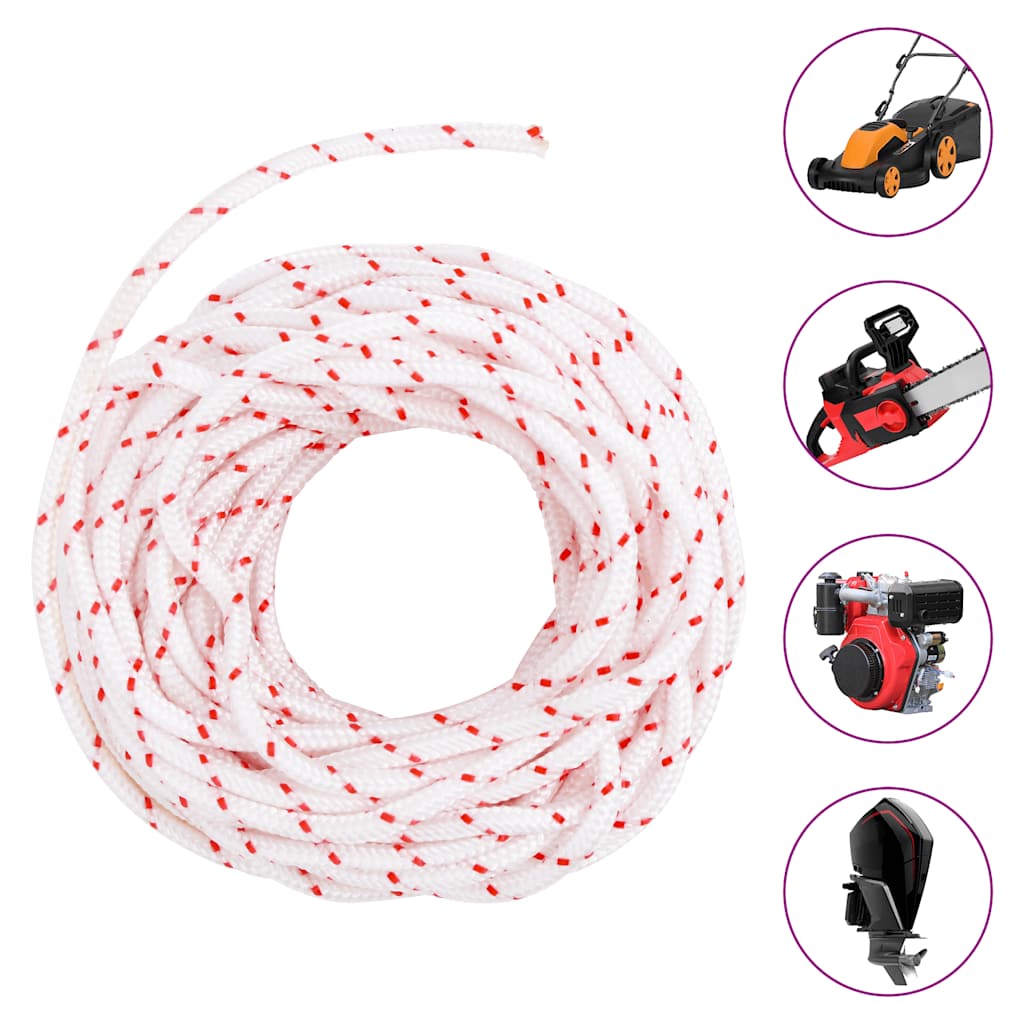 Fune di Avviamento a Strappo Bianco e Rosso Ø4 mm 10 m in Nylon 4100612