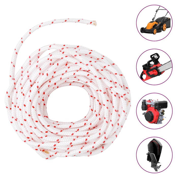 vidaXL Fune di Avviamento a Strappo Bianco e Rosso Ø6 mm 10 m in Nylon