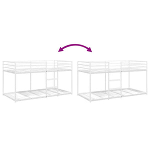 Letto a Castello senza Materasso Bianco 75x190 cm in Acciaio 4019881