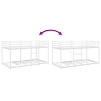 Letto a Castello senza Materasso-Struttura Letto a Castello Bianco 75x190 cm in Acciaio 223231