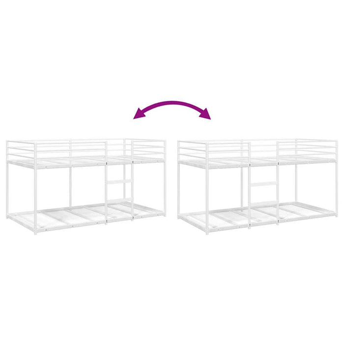 Letto a Castello senza Materasso Bianco 90x190 cm in Acciaio