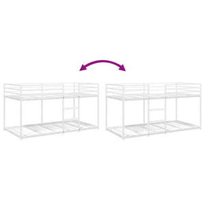 Letto a Castello senza Materasso Bianco 100x190 cm in Acciaio 4019885