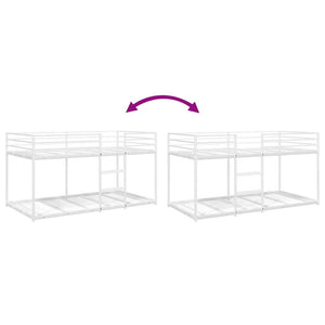 vidaXL Letto a Castello senza Materasso Bianco 100x200 cm in Acciaio