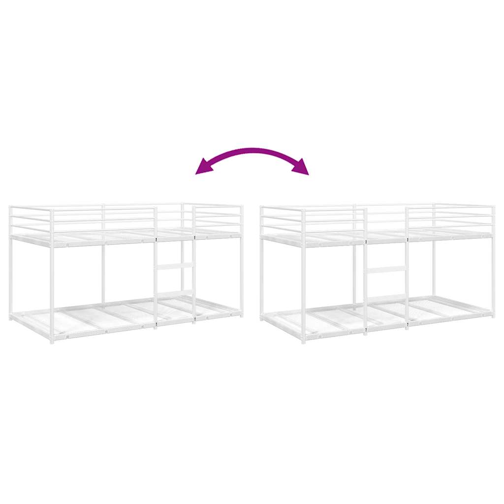 vidaXL Letto a Castello senza Materasso Bianco 107x203 cm in Acciaio