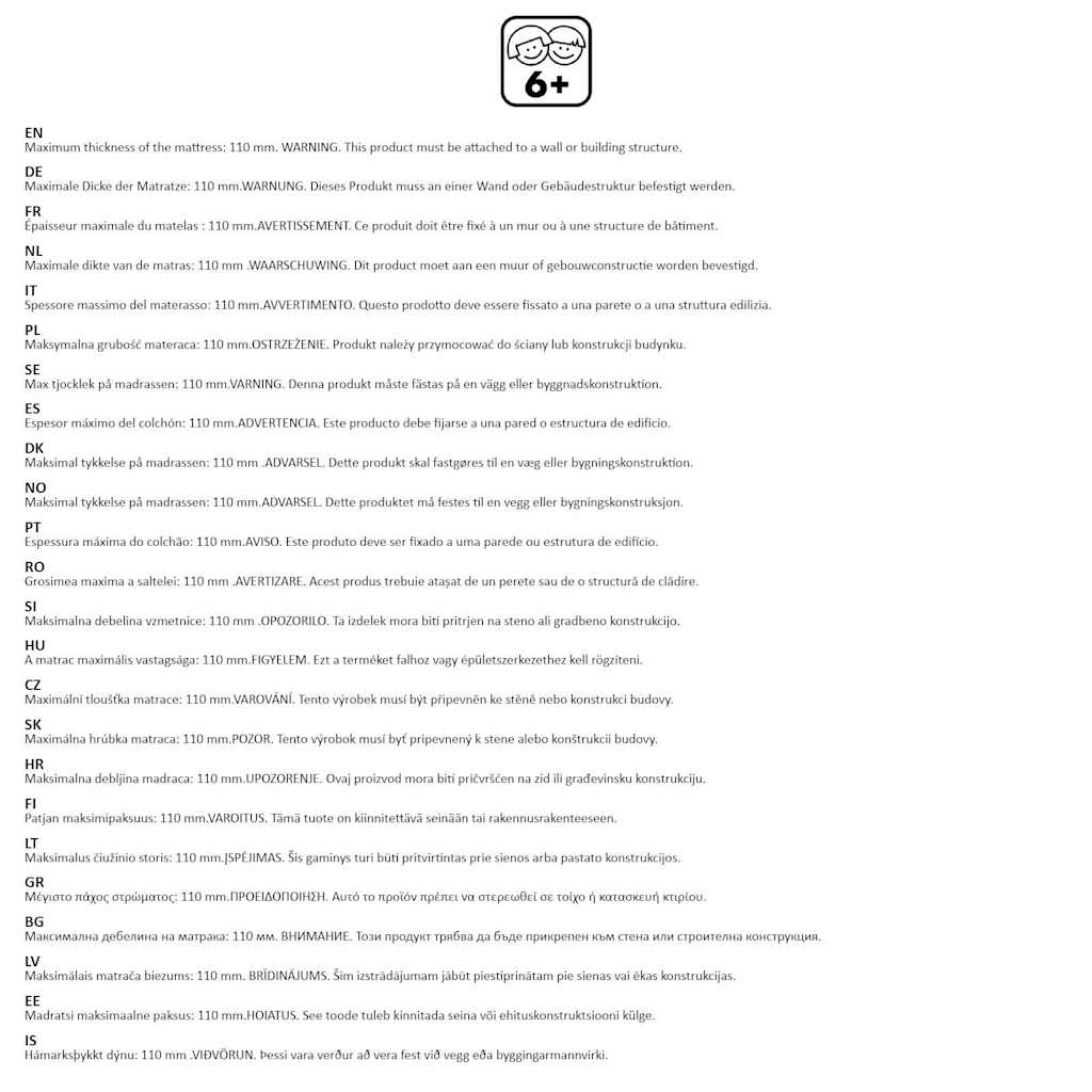 Letto a Castello senza Materasso Bianco 107x203 cm in Acciaio 4019887