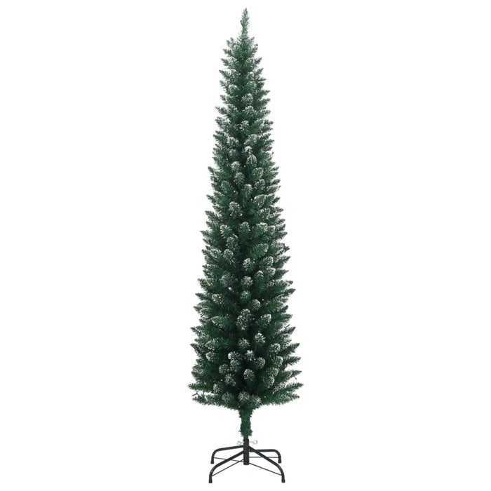 Albero di Natale Artificiale-Albero Natalizio Sottile con 150 LED 150 cm 487689