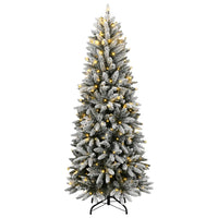 Albero di Natale Artificiale con 150 LED e Neve Fioccata 120 cm 3315763