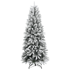 Albero di Natale Artificiale-Albero Natalizio con 150 LED e Neve Fioccata 120 cm 353322