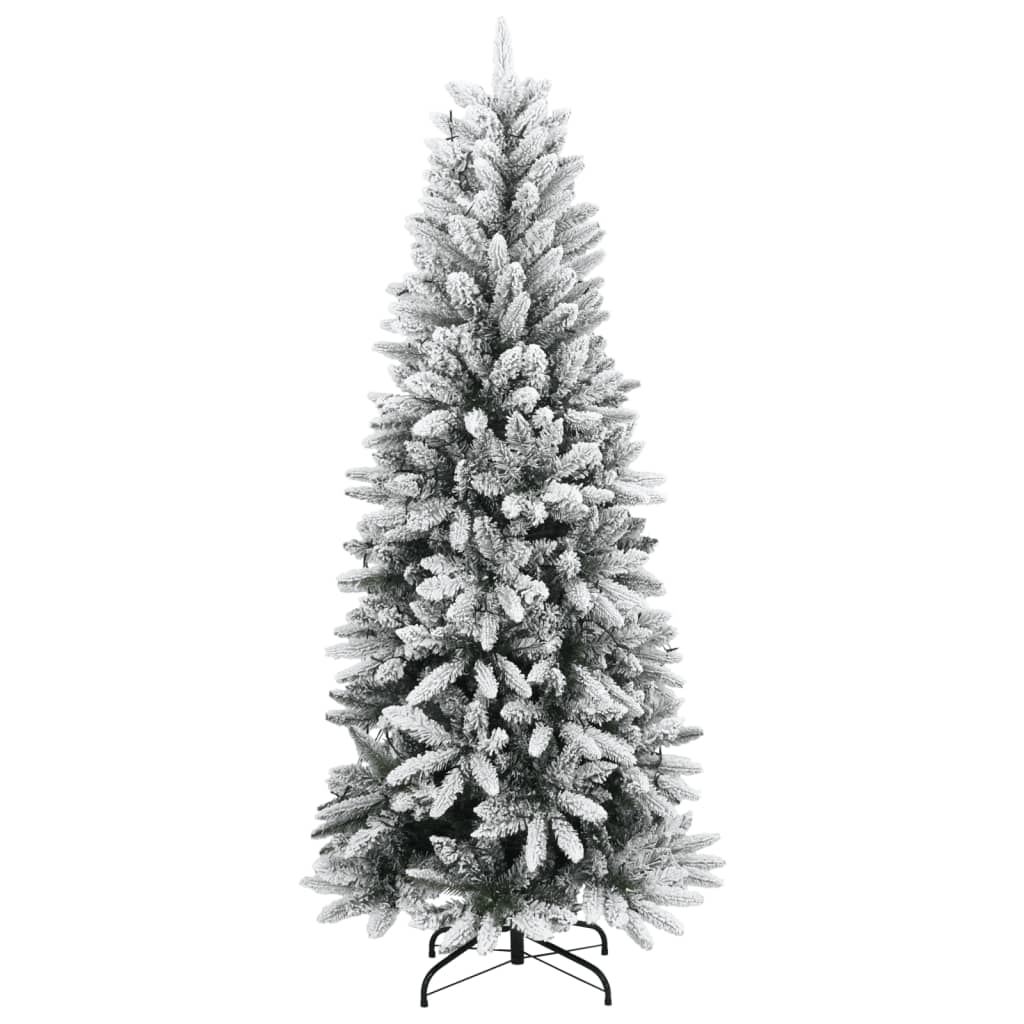 vidaXL Albero di Natale Artificiale con 150 LED e Neve Fioccata 120 cm