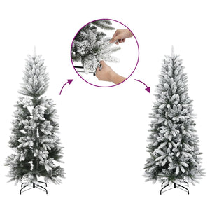 Albero di Natale Artificiale-Albero Natalizio con 150 LED e Neve Fioccata 120 cm 353322