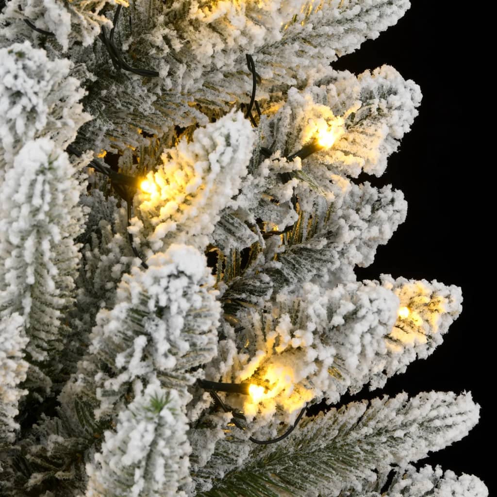 Albero di Natale Artificiale-Albero Natalizio con 150 LED e Neve Fioccata 120 cm 353322