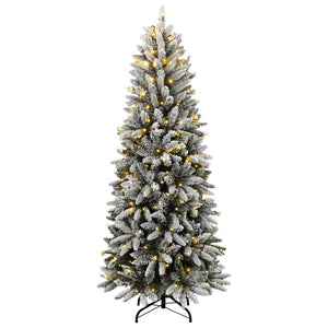 Albero di Natale Artificiale con 150 LED e Neve Fioccata 150 cm 3315764