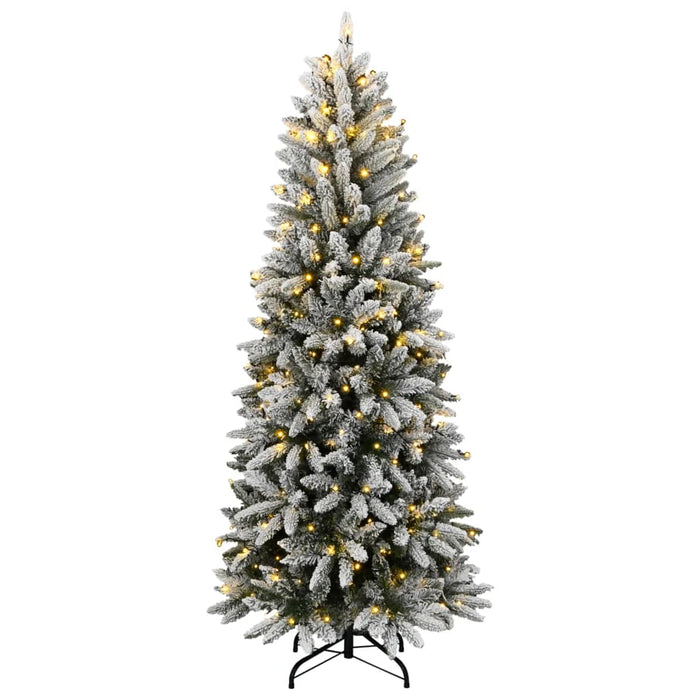 Albero di Natale Artificiale con 300 LED e Neve Floccata 180 cm 3315765