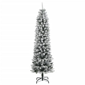 Albero di Natale Artificiale-Albero Natalizio con 150 LED e Neve Fioccata 120 cm 968844